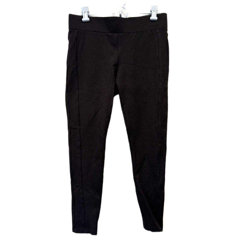 LOFT Pants Tapered Leg Stretch High Rise Pull-On Black Casual Women sz Medium